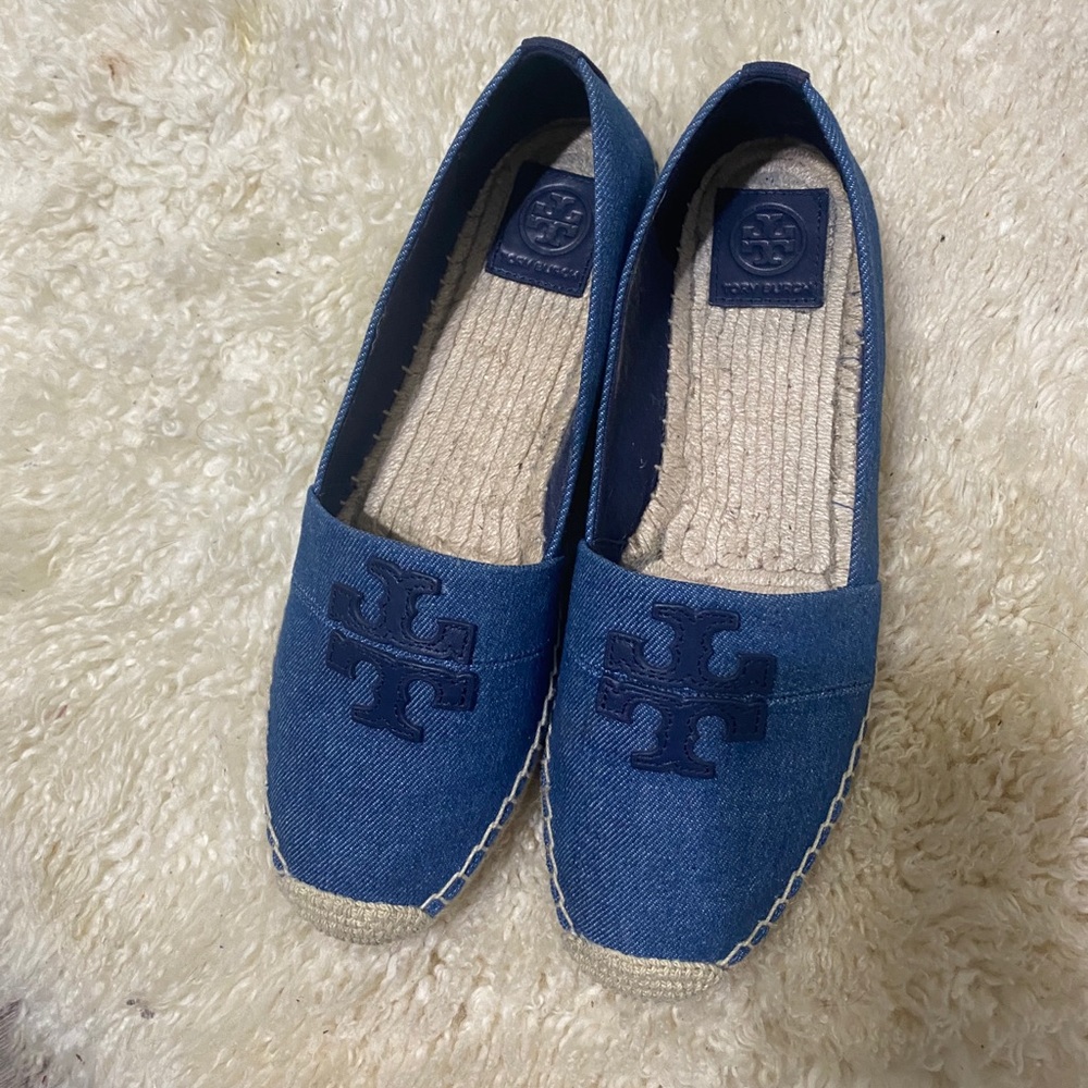 TORY BURCH Navy Espadrilles!